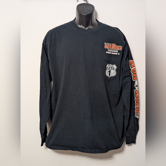 Men's 2012 Bike Week Iron Horse Saloon Long Sleeve T-shirt Black Size XL - Picture 1 of 12